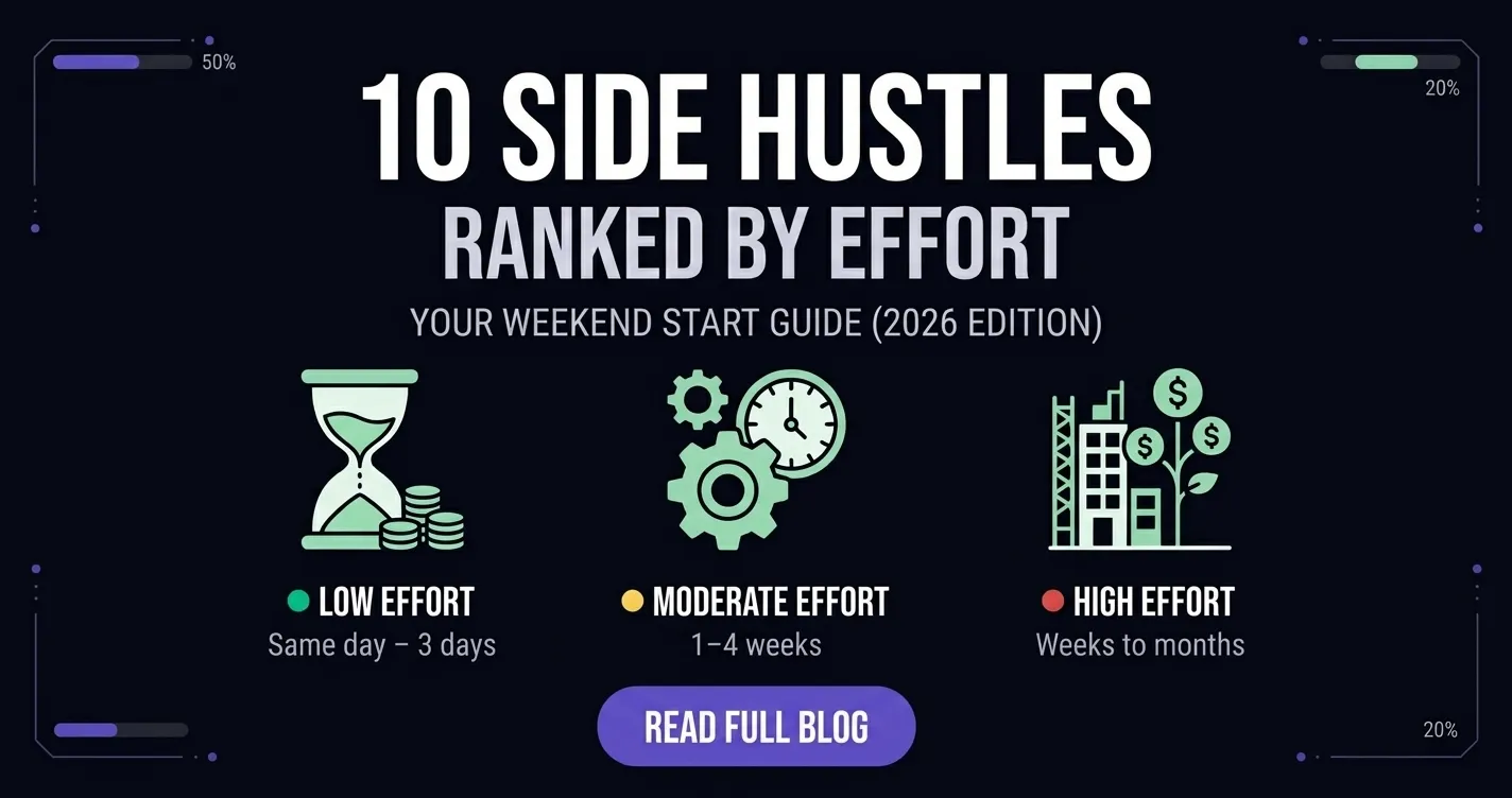 10 Side Hustles Ranked by Effort